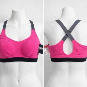 Victoria Sport Hot Pink High‎ Impact Sports Bra NWT Adjustable Straps